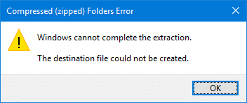 ошибка zip-файлов 0x80004005